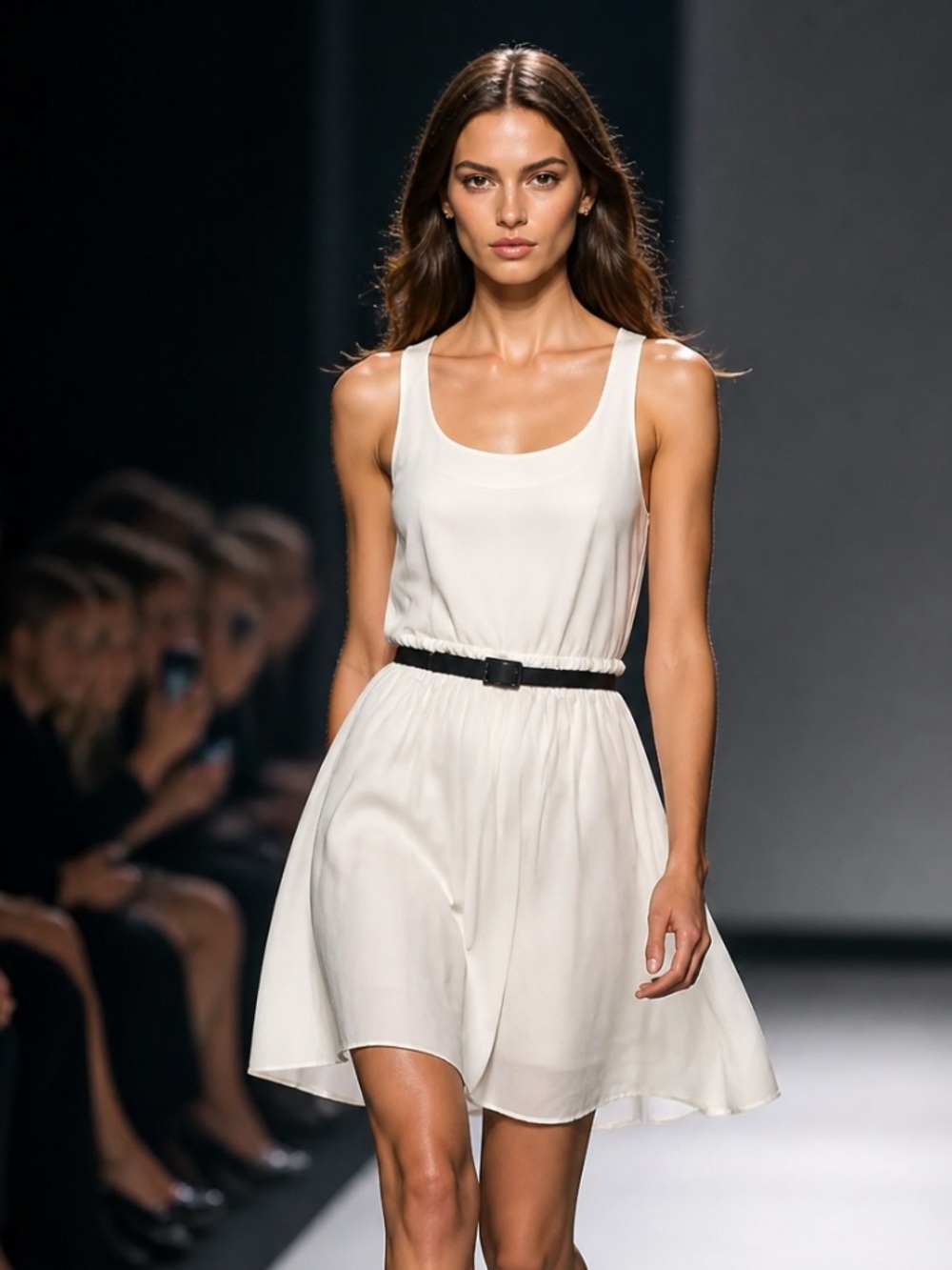 ARYEH Fit Flare Dress Sundress Pleated Skirt White Boho Sleeveless Summer
